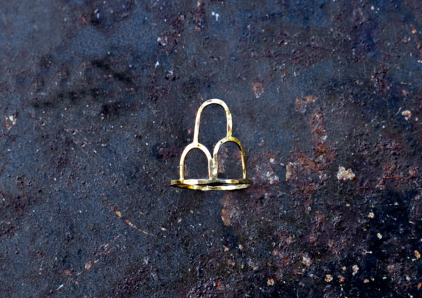 Silber 925, feingoldplattiert, BEND RING F 3 aus der HÄMMERED Kollektion